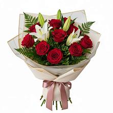 Букет цветов из:  Лилии и Розы в городе Шелехов
