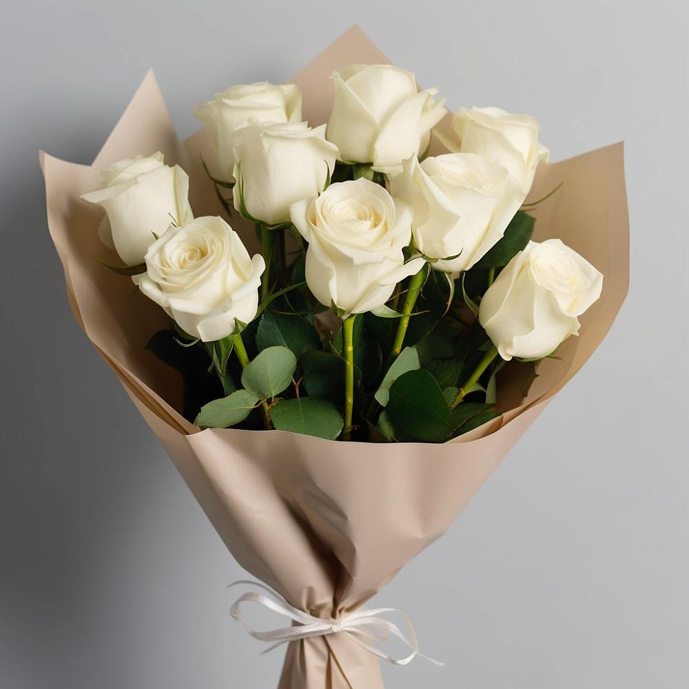 Букет 9 Белых роз Эдлесс Лав в городе Шелехов