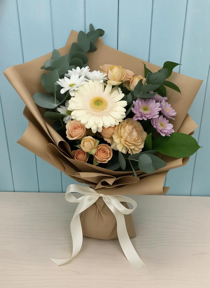 Букет цветов из: Герберы и Хризантемы в городе Шелехов