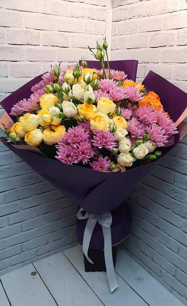 Букет цветов из: Хризантемы и Розы в городе Шелехов