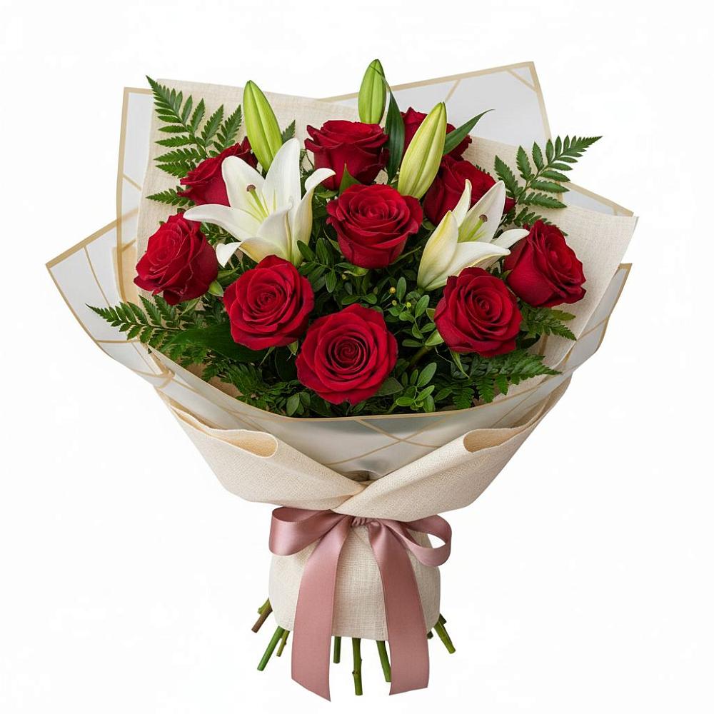 Букет цветов из: Лилии и Розы в городе Шелехов