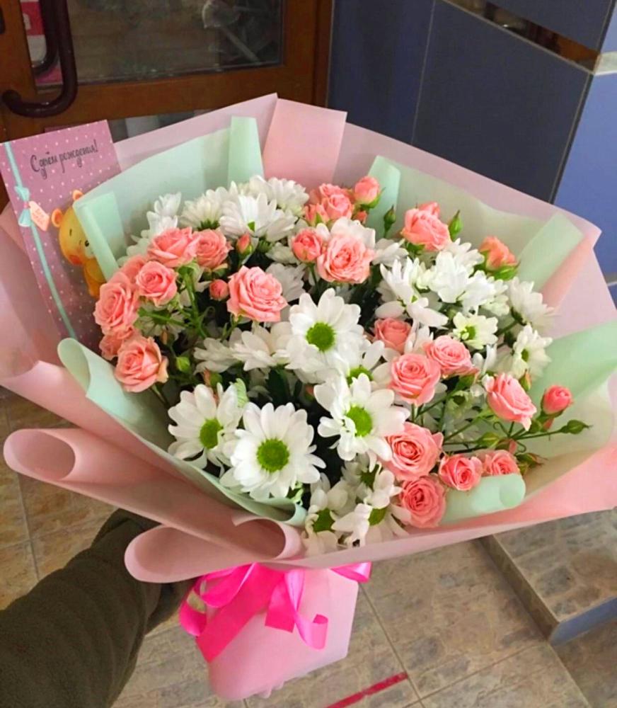 Букет цветов из: Розы и Хризантемы в городе Шелехов