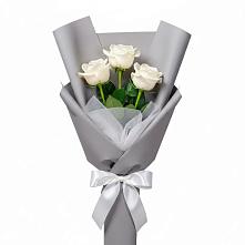 Букет 3 белые розы #REPLACE_PRED# городе Шелехов