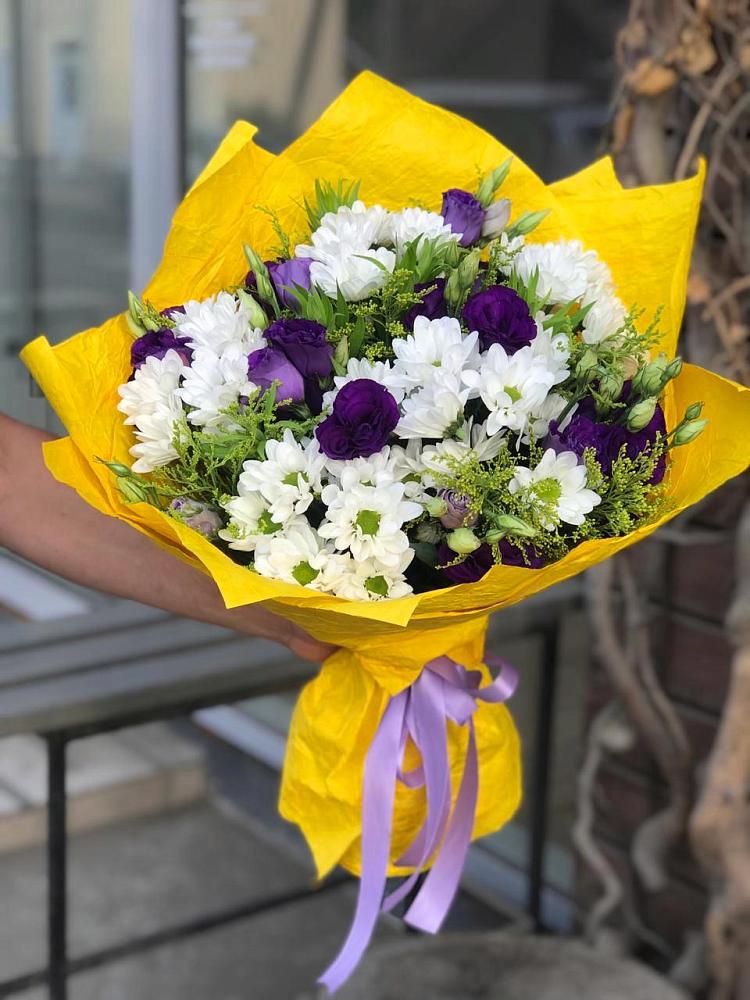 Букет цветов из: Ирисы, Хризантемы и Ромашки в городе Шелехов
