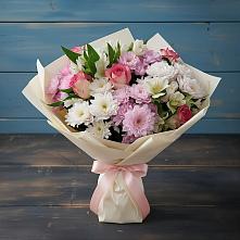 Букет цветов из:  Хризантемы, Альстромерии и Розы в городе Шелехов