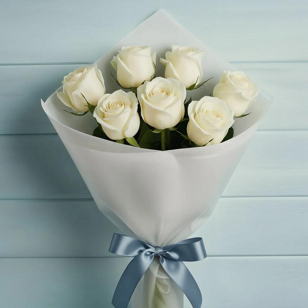 Букет 7 Белых роз Эдлесс Лав в городе Шелехов